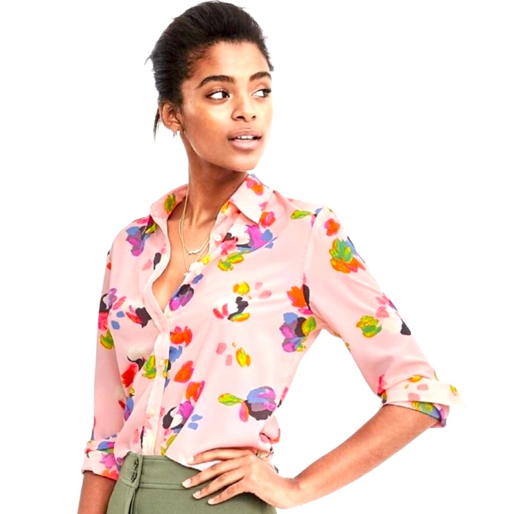 Banana Republic Dillon-Fit Long-Sleeve Floral Blouse